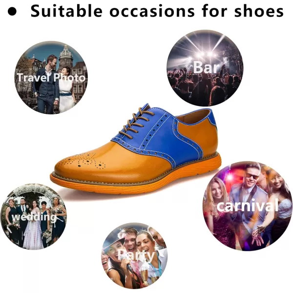 Meijiana Mens Oxford Shoes Dress Shoes Mens Lightweight laceup Fashion ShoesBlue03
