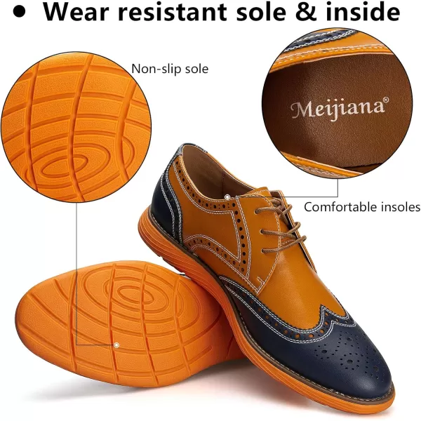 Meijiana Mens Oxford Shoes Dress Shoes Mens Lightweight laceup Fashion ShoesBrown04