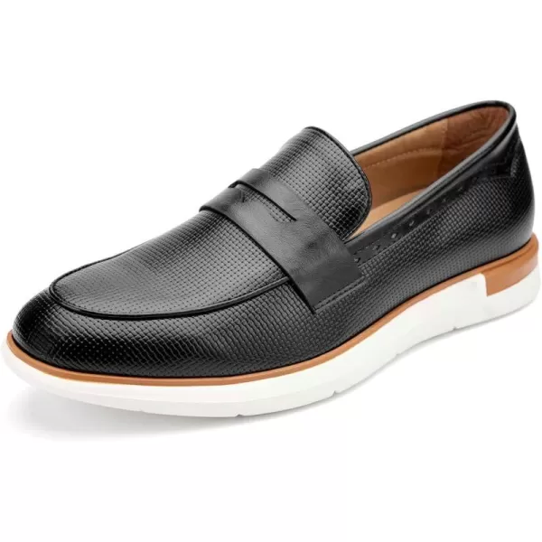 Meijiana Mens Classic Loafers Shoes Faux Leather Loafers Wedding Dress ShoesBlack03