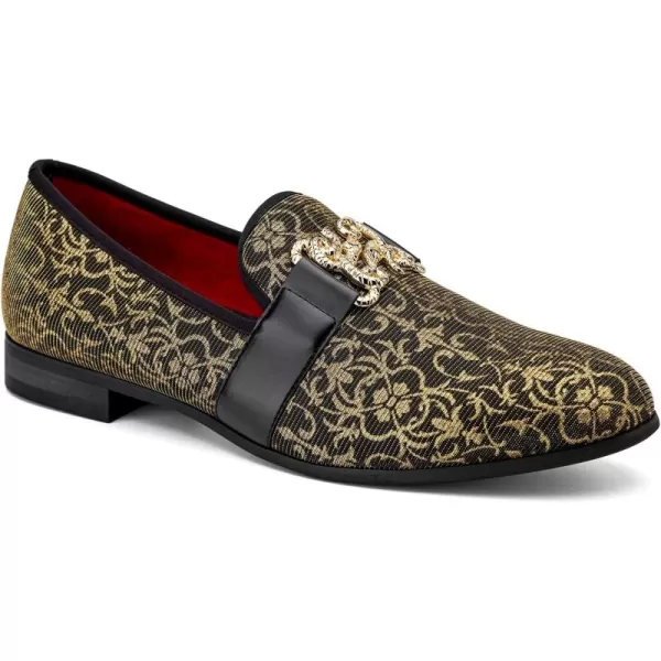 Meijiana Mens Loafers Classic Loafers Wedding Dress Shoes for Men Fashion Party LoafersGold17