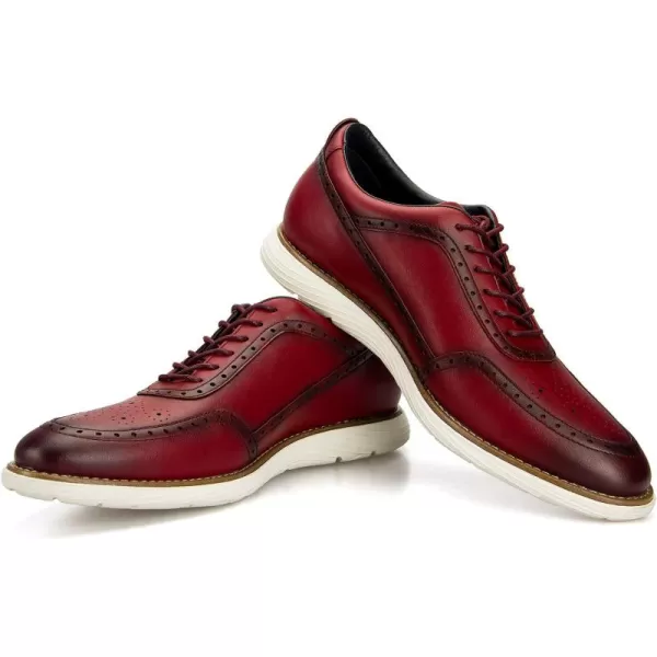 Meijiana Mens Oxford Shoes Dress Shoes Mens Lightweight laceup Fashion ShoesRed06