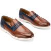 imageMeijiana Mens Genuine Leather Loafers SlipOn Moccasins Suede Dress Shoes Lightweight and Breathable with Rubber Sole Stylish Mens LoafersBrown02