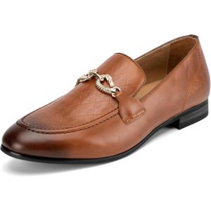 imageMeijiana Mens Fashion Classic Faux Leather Loafers and Weeding Dress Shoes for MenBrown11