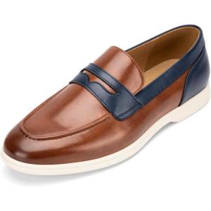 imageMeijiana Mens Genuine Leather Loafers SlipOn Moccasins Suede Dress Shoes Lightweight and Breathable with Rubber Sole Stylish Mens LoafersBrown02