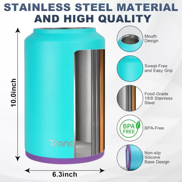Tronco 1 Gallon Water Bottle 128 oz Large Stainless Steel Triple Wall Vacuum Insulated Water Jug with Straw Lid and Spout Keep Cold 48 Hrs Top Handle Leak Proof Wide Mouth Sweat Proof BPA FreeNavy Blue