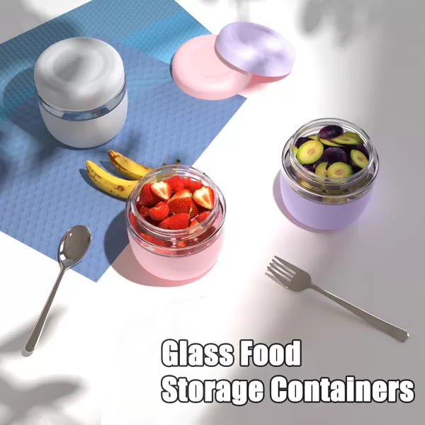 Tronco 24 oz Glass Container with Bamboo Lids Food Storage Bowls for Soup Stew ampamp Overnight Oats 100 Leak ampamp Spill Proof Airtight Microwave ampamp Dishwasher Safe BPAFree PinkCappuccino