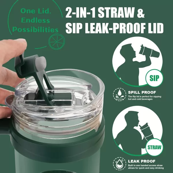Tronco 40 oz Glass Tumbler with Straw and Lid Leakproof Flip Straw Reusable Glass Tumbler with Handle Iced Coffee Cup with Plastic Lid Glass Water Bottles Fit in Cup HolderSmoothie CupNavy Blue