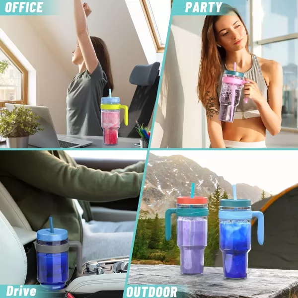 Tronco 50 oz Tritan Plastic Tumbler with Lid and Straw BPAFree Reusable Clear Water Bottle with Time Marker 100 Leak Proof ampamp Wide Mouth for Iced Coffee Juice Bubble Tea SmoothiesMint teal