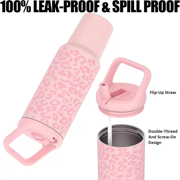 Tronco 50 oz Tumbler with Handle and Straw LeakProof Insulated Tumbler with Flip Straw and Top Handle Reusable Insulated Cup Water Bottle for Home Outdoors Fits in Cup Holder Cold for 30 HoursGraphite Leopard
