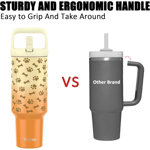 Tronco 50 oz Tumbler with Handle and Straw LeakProof Insulated Tumbler with Flip Straw and Top Handle Reusable Insulated Cup Water Bottle for Home Outdoors Fits in Cup Holder Cold for 30 HoursGraphite Leopard