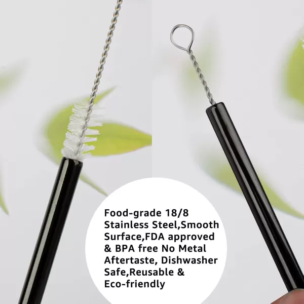 Tronco Set of 6 Stainless Steel Reusable Metal Straws with Silicone Flex Tips Elbows Cover Metal Drinking Straws for Tronco Tumbler 6 Steel Straws6 Silicone Tips1 Straw Cleaning BrushStainless Back