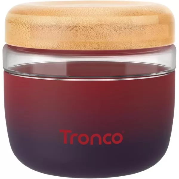 Tronco 24 oz Glass Container with Bamboo Lids Food Storage Bowls for Soup Stew ampamp Overnight Oats 100 Leak ampamp Spill Proof Airtight Microwave ampamp Dishwasher Safe BPAFree PinkDark RainbowBamboo Lid