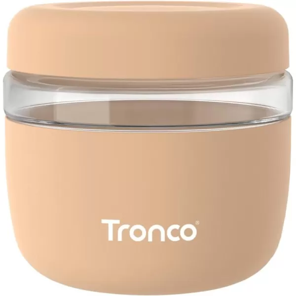 Tronco 24 oz Glass Container with Bamboo Lids Food Storage Bowls for Soup Stew ampamp Overnight Oats 100 Leak ampamp Spill Proof Airtight Microwave ampamp Dishwasher Safe BPAFree PinkLight Khaki