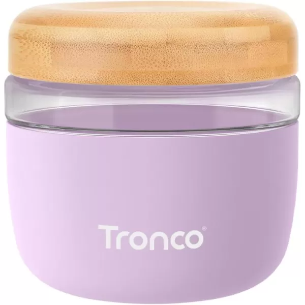 Tronco 24 oz Glass Container with Bamboo Lids Food Storage Bowls for Soup Stew ampamp Overnight Oats 100 Leak ampamp Spill Proof Airtight Microwave ampamp Dishwasher Safe BPAFree PinkLilacBamboo Lid