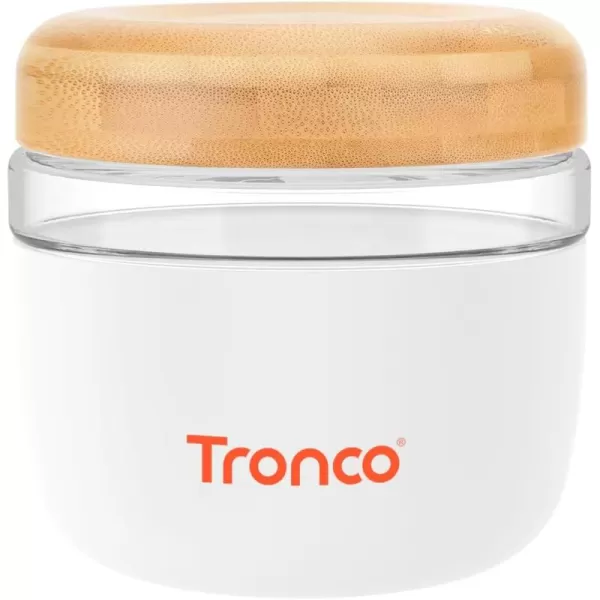 Tronco 24 oz Glass Container with Bamboo Lids Food Storage Bowls for Soup Stew ampamp Overnight Oats 100 Leak ampamp Spill Proof Airtight Microwave ampamp Dishwasher Safe BPAFree PinkWhiteBamboo Lid