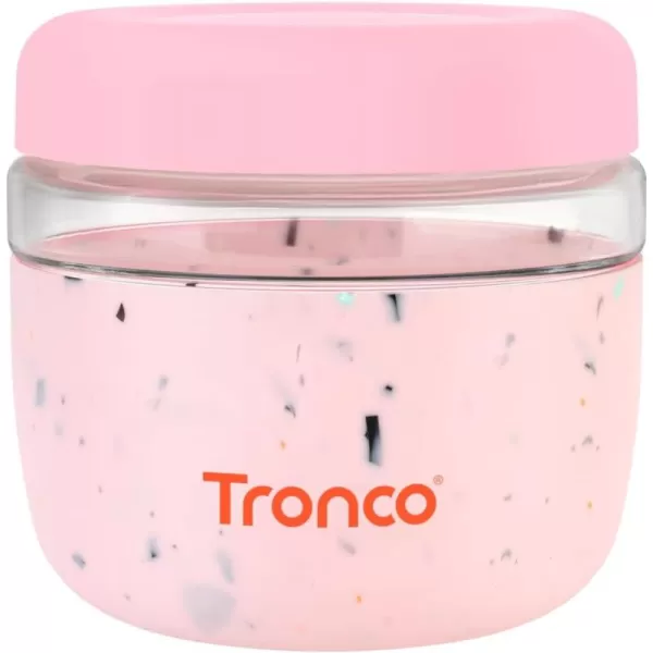 Tronco 24 oz Glass Container with Bamboo Lids Food Storage Bowls for Soup Stew ampamp Overnight Oats 100 Leak ampamp Spill Proof Airtight Microwave ampamp Dishwasher Safe BPAFree PinkTerrazzo Pink