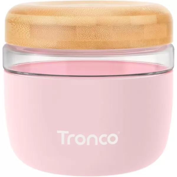 Tronco 24 oz Glass Container with Bamboo Lids Food Storage Bowls for Soup Stew ampamp Overnight Oats 100 Leak ampamp Spill Proof Airtight Microwave ampamp Dishwasher Safe BPAFree PinkPinkBamboo Lid