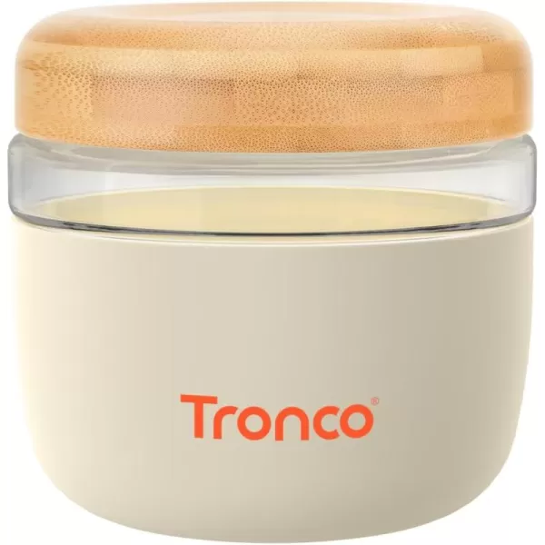 Tronco 24 oz Glass Container with Bamboo Lids Food Storage Bowls for Soup Stew ampamp Overnight Oats 100 Leak ampamp Spill Proof Airtight Microwave ampamp Dishwasher Safe BPAFree PinkCreamBamboo Lid