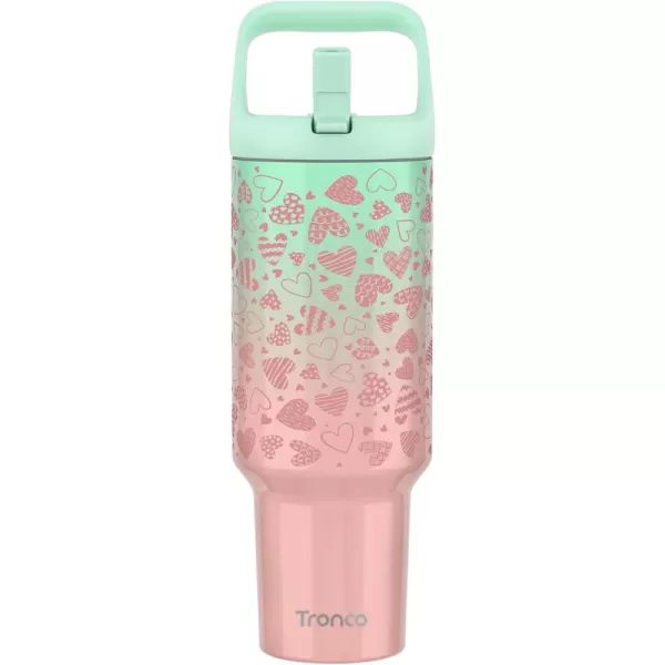 Tronco 50 oz Tumbler with Handle and Straw LeakProof Insulated Tumbler with Flip Straw and Top Handle Reusable Insulated Cup Water Bottle for Home Outdoors Fits in Cup Holder Cold for 30 HoursSweet Heart