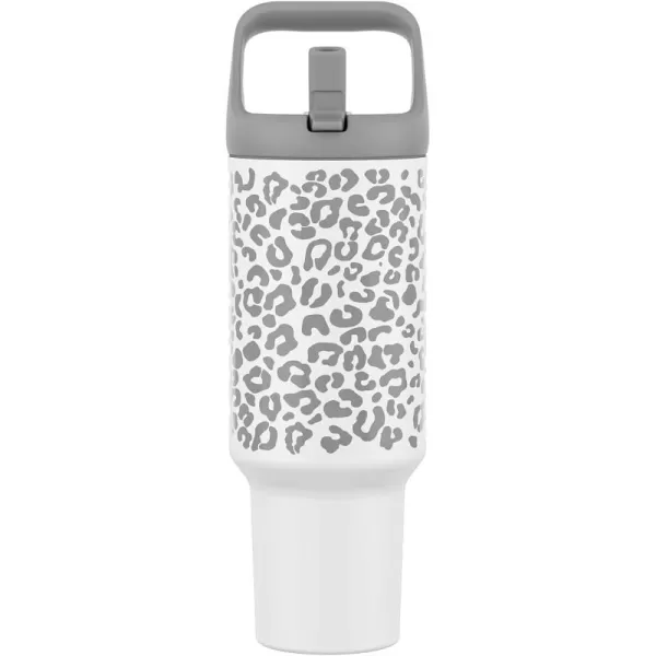 Tronco 50 oz Tumbler with Handle and Straw LeakProof Insulated Tumbler with Flip Straw and Top Handle Reusable Insulated Cup Water Bottle for Home Outdoors Fits in Cup Holder Cold for 30 HoursGrey Leopard