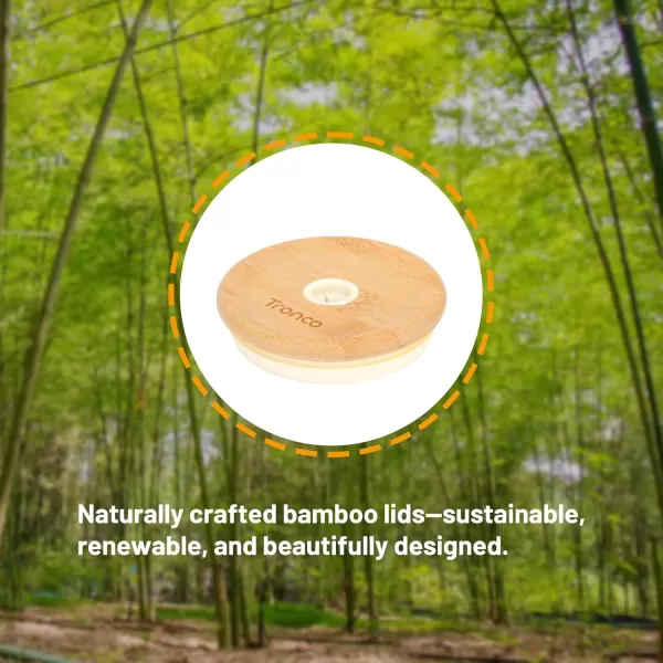 Replacement Bamboo Lid for Tumblers PressIn Lid Fits Tronco 32 oz 42 oz Glass Tumblers with Handle Light PurplePinkBamboo