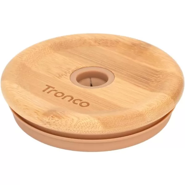Replacement Bamboo Lid for Tumblers PressIn Lid Fits Tronco 32 oz 42 oz Glass Tumblers with Handle Light PurpleAmberBamboo
