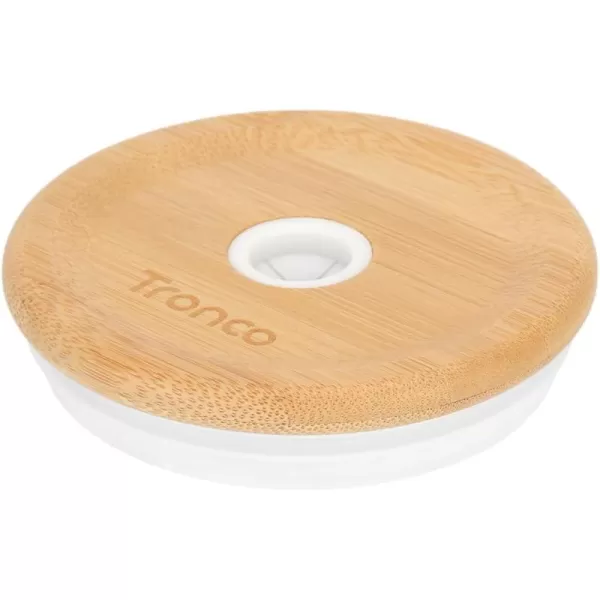 Replacement Bamboo Lid for Tumblers PressIn Lid Fits Tronco 32 oz 42 oz Glass Tumblers with Handle Light PurpleWhiteBamboo