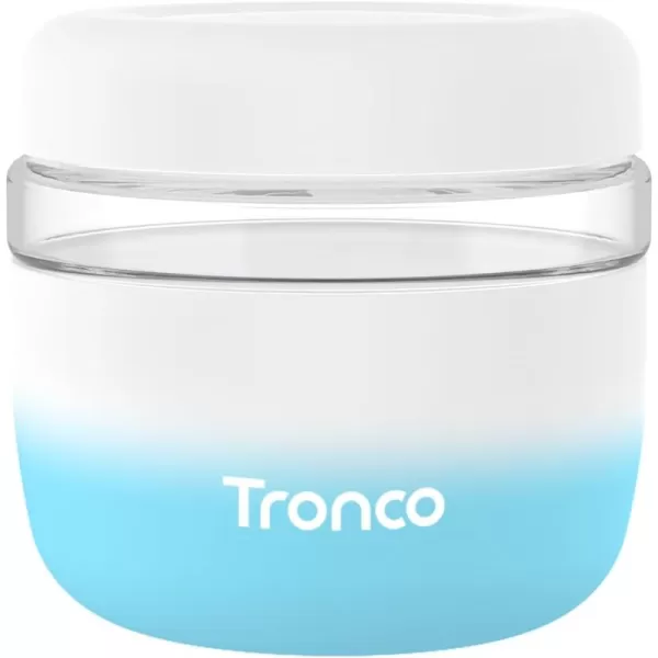 Tronco 24 oz Glass Container with Bamboo Lids Food Storage Bowls for Soup Stew ampamp Overnight Oats 100 Leak ampamp Spill Proof Airtight Microwave ampamp Dishwasher Safe BPAFreeBlue Sky