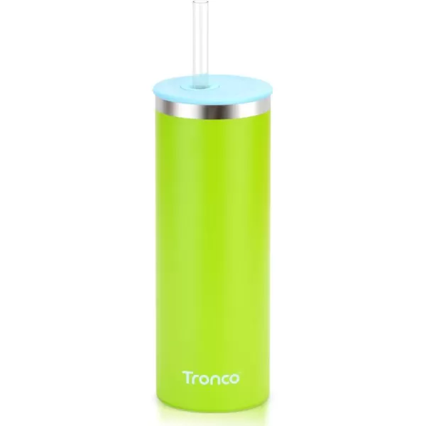 imageTronco 20oz Insulated Tumbler with Straw and Lid Double Wall Vacuum Stainless Steel Insulated Cup Reusable Coffee Travel Mug for Car Home Office or Party Spill Proof Dishwasher SafeGreen