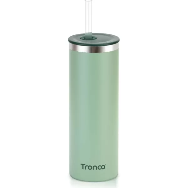 imageTronco 20oz Insulated Tumbler with Straw and Lid Double Wall Vacuum Stainless Steel Insulated Cup Reusable Coffee Travel Mug for Car Home Office or Party Spill Proof Dishwasher SafeOlive Green