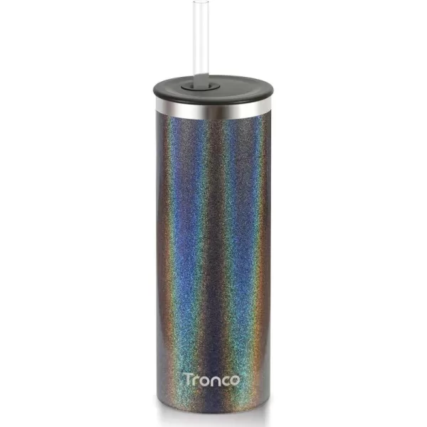 imageTronco 20oz Insulated Tumbler with Straw and Lid Double Wall Vacuum Stainless Steel Insulated Cup Reusable Coffee Travel Mug for Car Home Office or Party Spill Proof Dishwasher SafeCharcoalGray