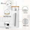 imageTronco 20oz Glass Tumbler with Bamboo Lid and Straw Glass Cup For BobaIced CoffeeSmoothie Spill Proof Glass Water Bottle With Silicone Protective Sleeve Dishwasher SafeBPA FreeBlackWhite
