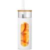 imageTronco 20oz Glass Tumbler with Bamboo Lid and Straw Glass Cup For BobaIced CoffeeSmoothie Spill Proof Glass Water Bottle With Silicone Protective Sleeve Dishwasher SafeBPA FreeWhite