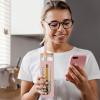 imageTronco 20oz Glass Tumbler with Bamboo Lid and Straw Glass Cup For BobaIced CoffeeSmoothie Spill Proof Glass Water Bottle With Silicone Protective Sleeve Dishwasher SafeBPA FreeAmber