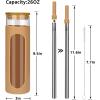 imageTronco 20oz Glass Tumbler with Bamboo Lid and Straw Glass Cup For BobaIced CoffeeSmoothie Spill Proof Glass Water Bottle With Silicone Protective Sleeve Dishwasher SafeBPA FreeAmber