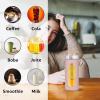 imageTronco 20oz Glass Tumbler with Bamboo Lid and Straw Glass Cup For BobaIced CoffeeSmoothie Spill Proof Glass Water Bottle With Silicone Protective Sleeve Dishwasher SafeBPA FreeAmber