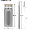 imageTronco 20oz Glass Tumbler with Bamboo Lid and Straw Glass Cup For BobaIced CoffeeSmoothie Spill Proof Glass Water Bottle With Silicone Protective Sleeve Dishwasher SafeBPA FreeGray