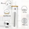 imageTronco 20oz Glass Tumbler with Bamboo Lid and Straw Glass Cup For BobaIced CoffeeSmoothie Spill Proof Glass Water Bottle With Silicone Protective Sleeve Dishwasher SafeBPA FreeWhite