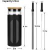 imageTronco 20oz Glass Tumbler with Bamboo Lid and Straw Glass Cup For BobaIced CoffeeSmoothie Spill Proof Glass Water Bottle With Silicone Protective Sleeve Dishwasher SafeBPA FreeBlack