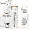 imageTronco 20oz Glass Tumbler with Bamboo Lid and Straw Glass Cup For BobaIced CoffeeSmoothie Spill Proof Glass Water Bottle With Silicone Protective Sleeve Dishwasher SafeBPA FreeWhite