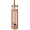 imageTronco 20oz Glass Tumbler with Bamboo Lid and Straw Glass Cup For BobaIced CoffeeSmoothie Spill Proof Glass Water Bottle With Silicone Protective Sleeve Dishwasher SafeBPA FreeCoffee