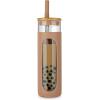 imageTronco 20oz Glass Tumbler with Bamboo Lid and Straw Glass Cup For BobaIced CoffeeSmoothie Spill Proof Glass Water Bottle With Silicone Protective Sleeve Dishwasher SafeBPA FreeCoffee