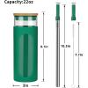 imageTronco 20oz Glass Tumbler with Bamboo Lid and Straw Glass Cup For BobaIced CoffeeSmoothie Spill Proof Glass Water Bottle With Silicone Protective Sleeve Dishwasher SafeBPA FreeBlackishGreen