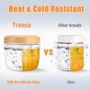 imageTronco 16 oz Glass Lunch Bowl Container with Lid Glass Food Storage Containers Leak ampamp Spill Proof Soup ampamp Stew Food Storage Meal Prep Airtight Microwave Safe BPAFree  Ideal Gifts Set of 1AmberBamboo Lid