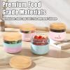imageTronco 16 oz Glass Lunch Bowl Container with Lid Glass Food Storage Containers Leak ampamp Spill Proof Soup ampamp Stew Food Storage Meal Prep Airtight Microwave Safe BPAFree  Ideal Gifts Set of 1AmberBamboo Lid