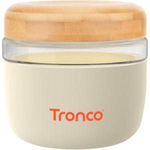imageTronco 16 oz Glass Lunch Bowl Container with Lid Glass Food Storage Containers Leak ampamp Spill Proof Soup ampamp Stew Food Storage Meal Prep Airtight Microwave Safe BPAFree  Ideal Gifts Set of 1CreamBamboo Lid