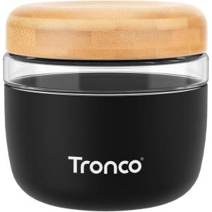 imageTronco 16 oz Glass Lunch Bowl Container with Lid Glass Food Storage Containers Leak ampamp Spill Proof Soup ampamp Stew Food Storage Meal Prep Airtight Microwave Safe BPAFree  Ideal Gifts Set of 1BlackBamboo Lid