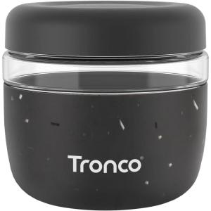 imageTronco 24 oz Glass Container with Bamboo Lids Food Storage Bowls for Soup Stew ampamp Overnight Oats Meal Prep Glass Lunch Bowl Container 100 Leak ampamp Spill Proof Airtight BPAFree Ideal Gifts AmberTerrazzo Charcoal