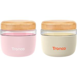 imageTronco 24 oz Glass Container with Bamboo Lids Food Storage Bowls for Soup Stew ampamp Overnight Oats Meal Prep Glass Lunch Bowl Container 100 Leak ampamp Spill Proof Airtight BPAFree Ideal Gifts AmberPinkCreamBamboo Lid
