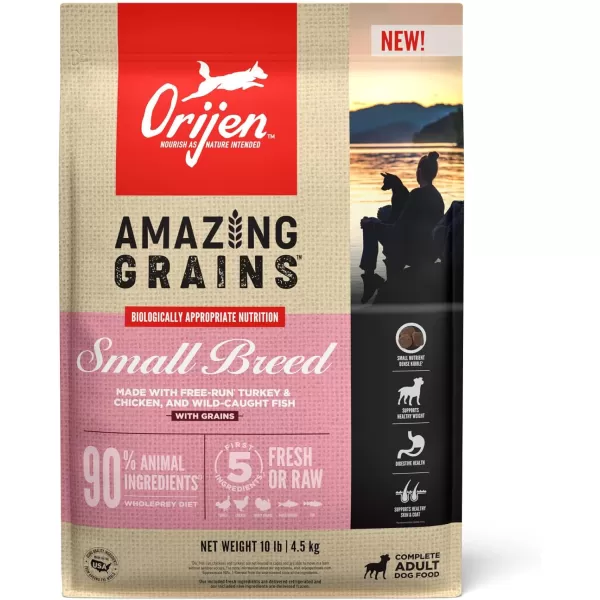 ORIJEN AMAZING GRAINS Puppy Large Dry Dog Food High Protein Dog Food for Large and Giant Puppy Breeds Fresh or Raw Ingredients 225lbSmall Breed
